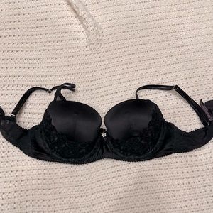 Victoria’s Secret Black Satin Push-up Bra